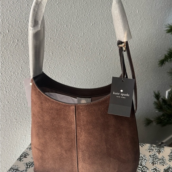 Kate Spade Chocolate Brown Suede Shoulder Bag - Picture 2 of 3